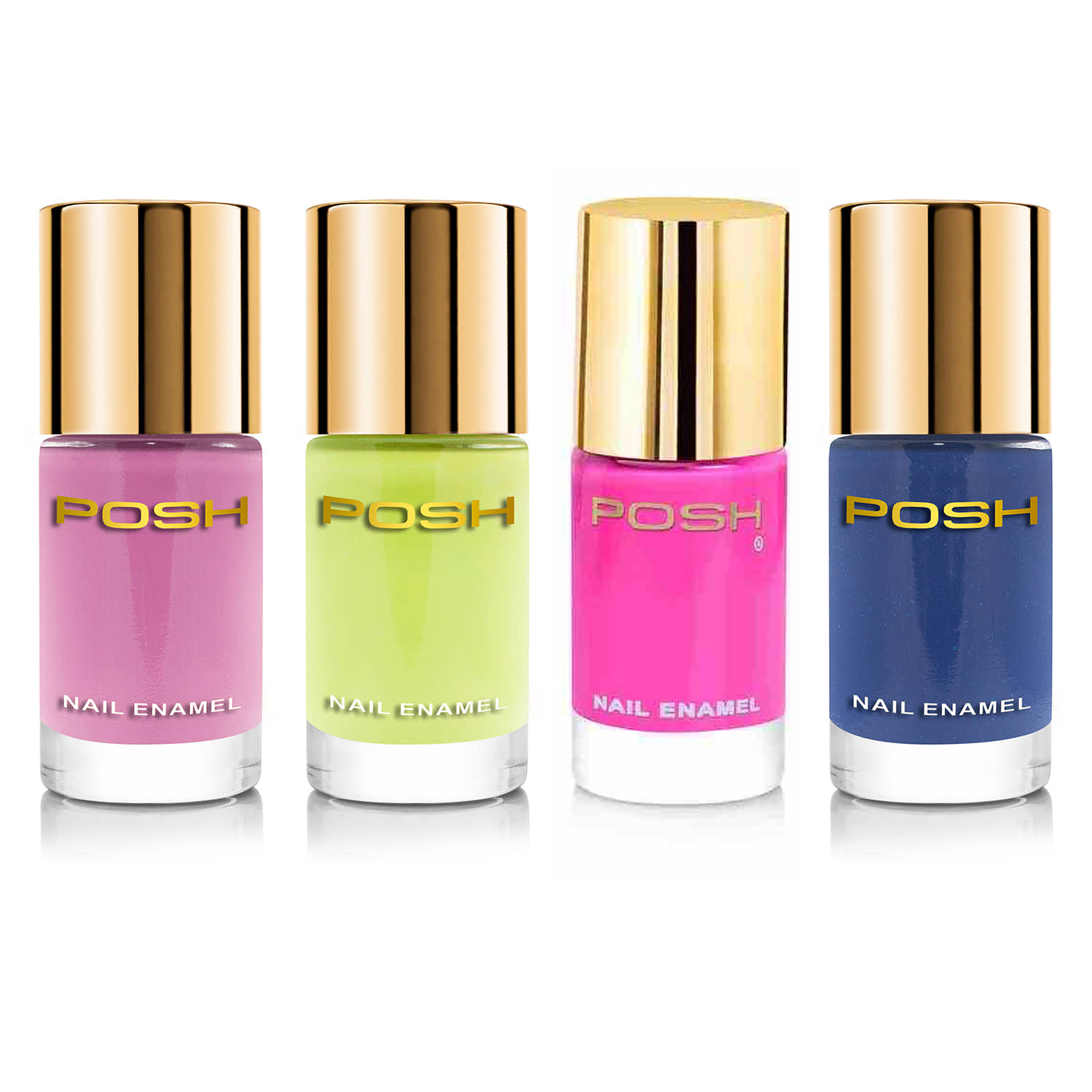 Posh Nail Polish multicolor Multi Glossy Pack of 4 9 mL