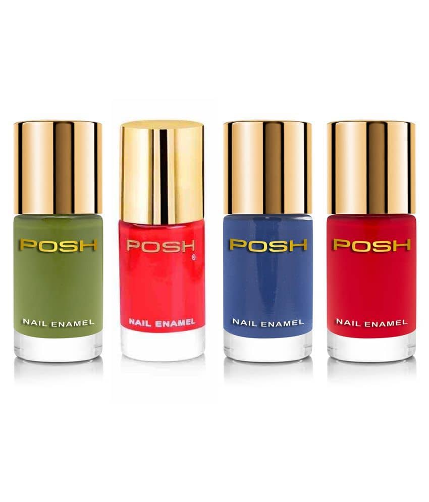 Posh - Multi Glossy Nail Polish ( Pack of 4 )