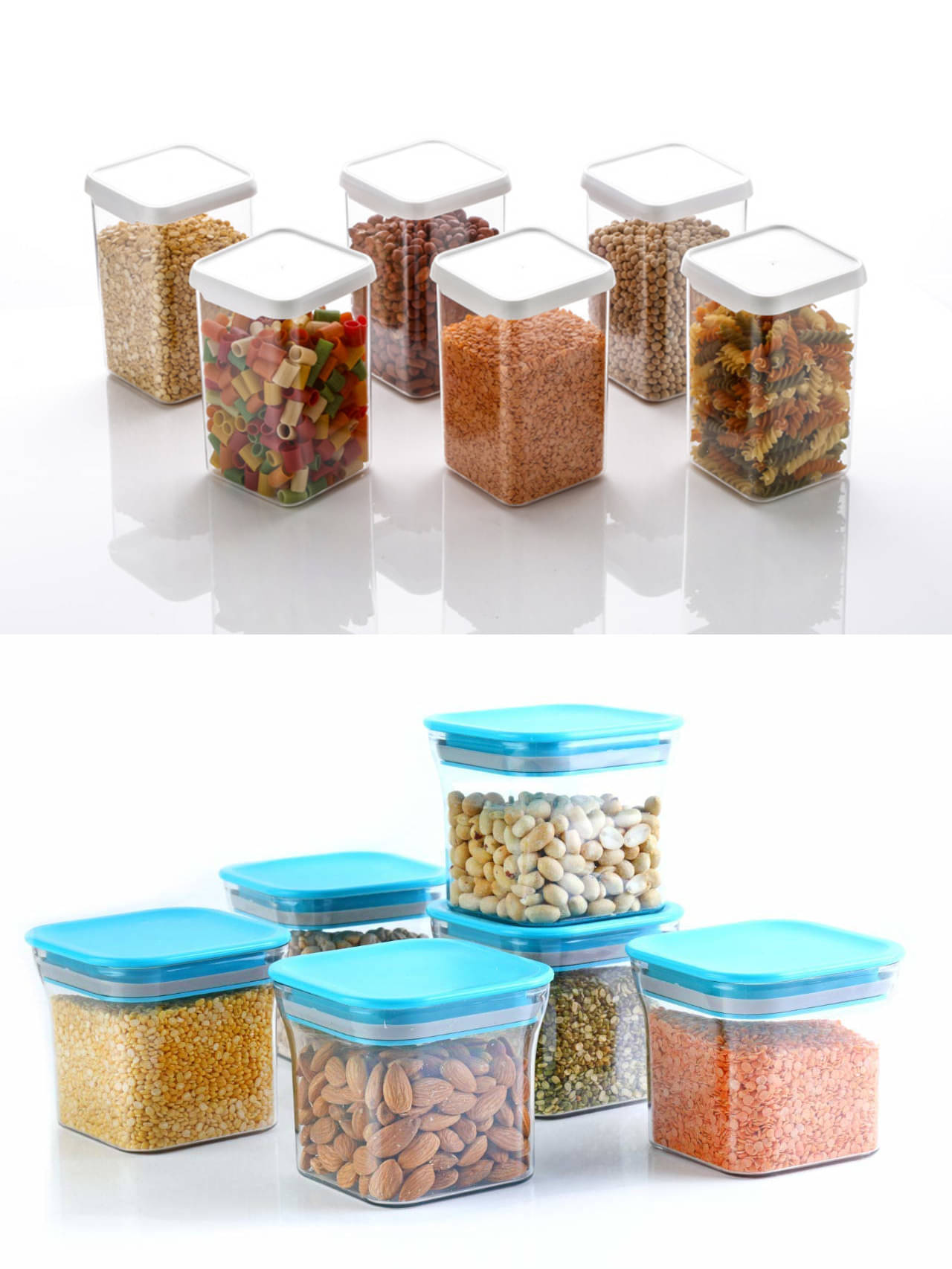Analog Kitchenware Dal, Pasta, Grocery Plastic Food Container Set of 12 1100 mL Analog Kitchenware Dal, Pasta, Grocery Plastic Food Container Set of 12 1100 mL