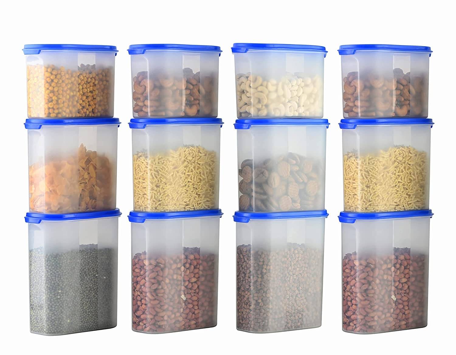 Analog Kitchenware Dal, Pasta, Grocery Plastic Food Container Set of 12 6000 mL Analog Kitchenware Dal, Pasta, Grocery Plastic Food Container Set of 12 6000 mL