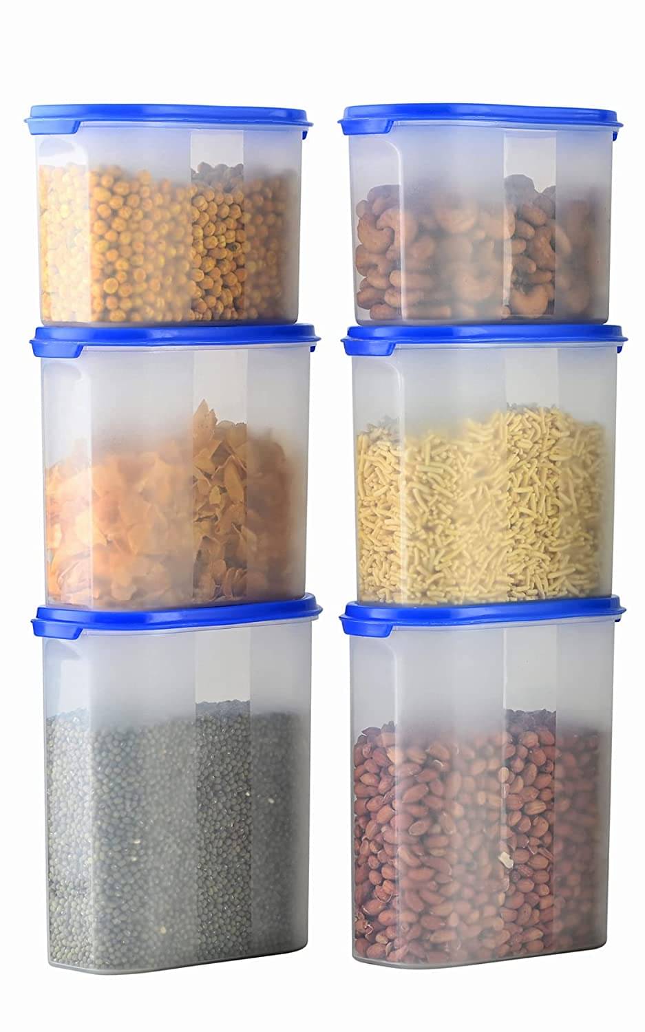 Analog Kitchenware Dal, Pasta, Grocery Plastic Food Container Set of 6 6000 mL Analog Kitchenware Dal, Pasta, Grocery Plastic Food Container Set of 6 6000 mL