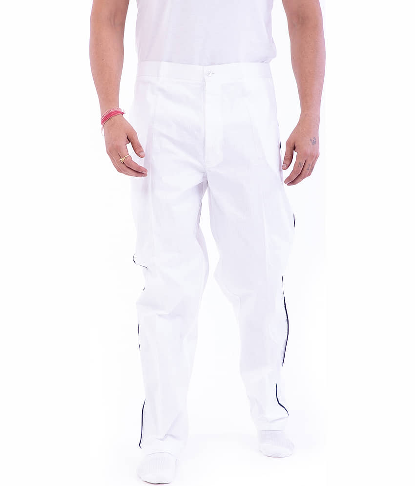 DESHBANDHU DBK White Cotton Joggers Single - Track Pants | Buy online on ZillyBuy