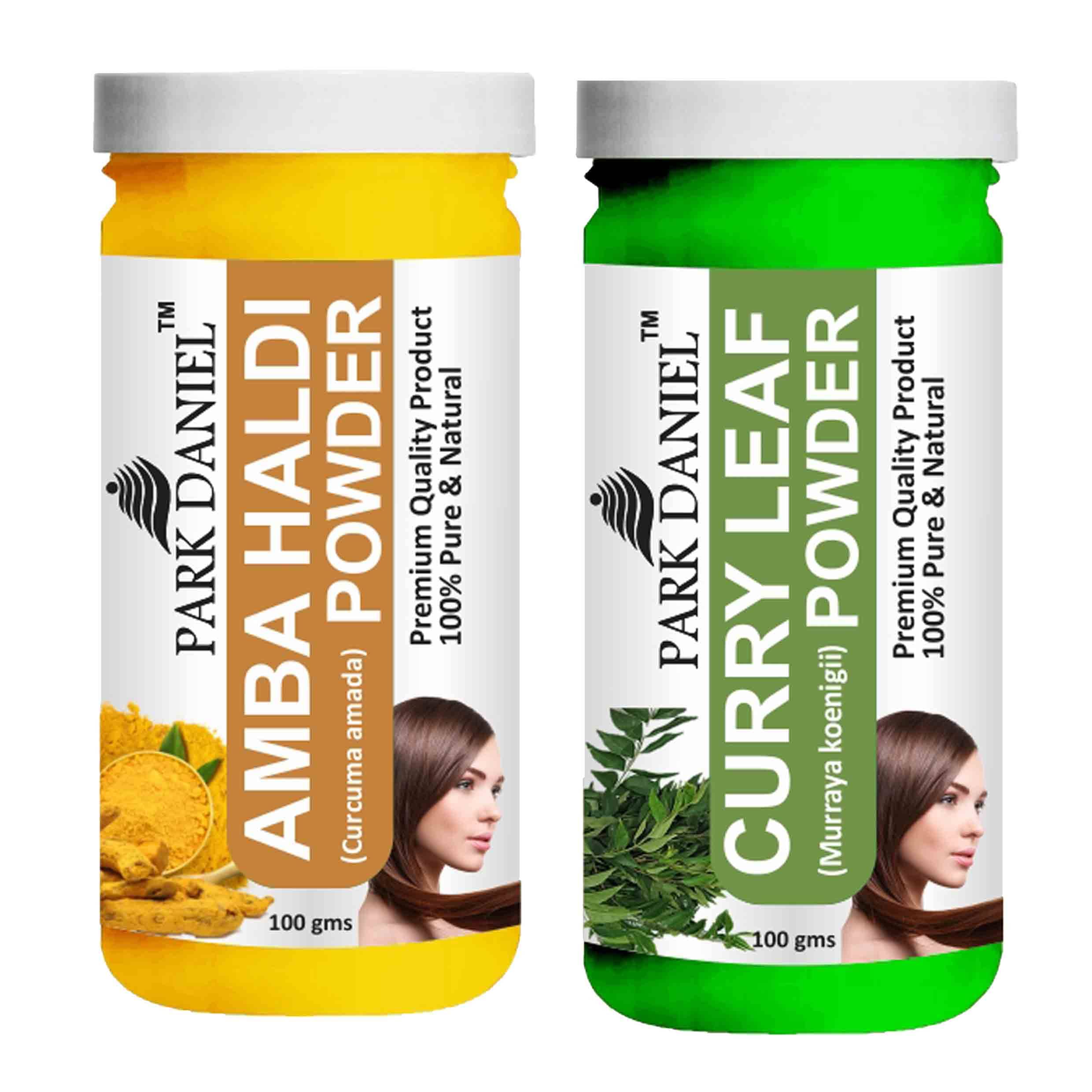     			Park Daniel Amba Haldi and Curry Leaf Powder Deep Repair Hair Mask For Damaged Hair Pack of 2 of 100 Grams(200 Grams)