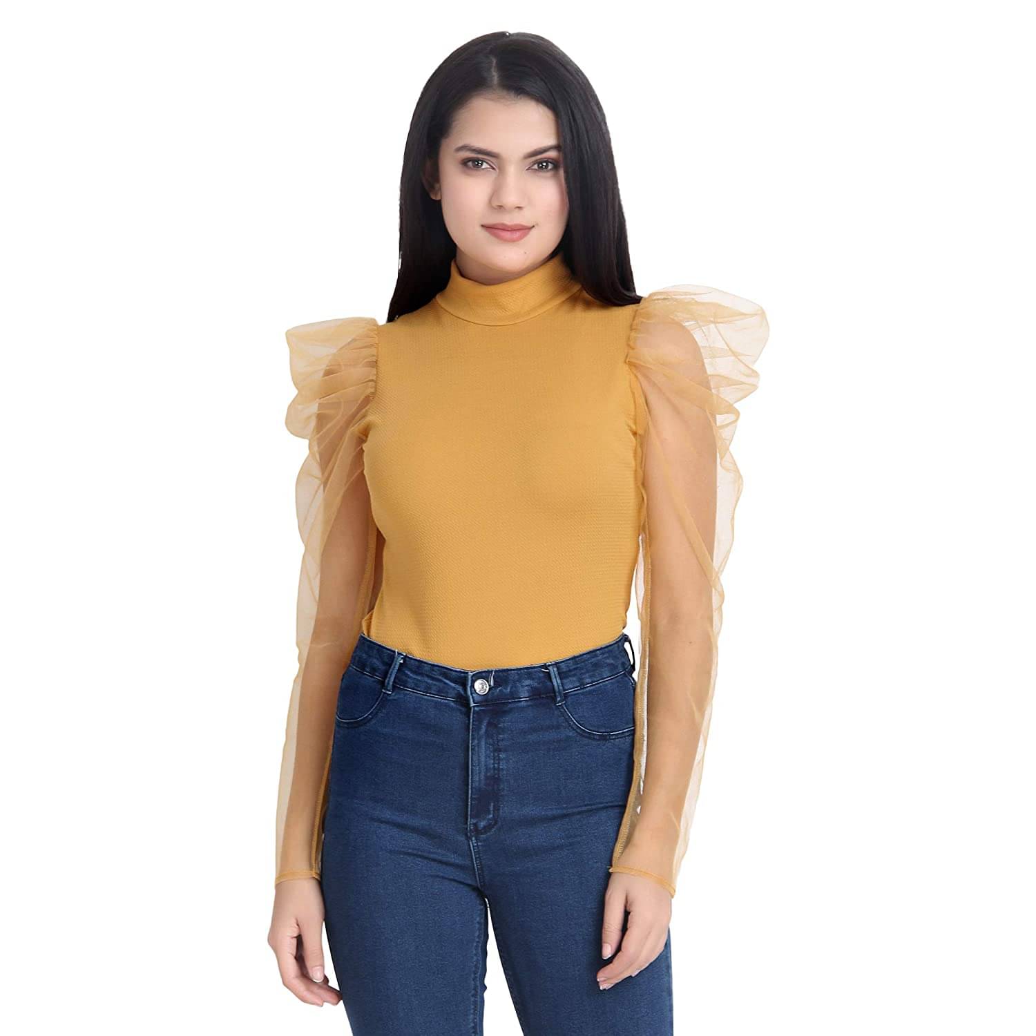SAAKAA Women's Viscose Regular Top ( Tan ) SAAKAA Women's Viscose Regular Top ( Tan )