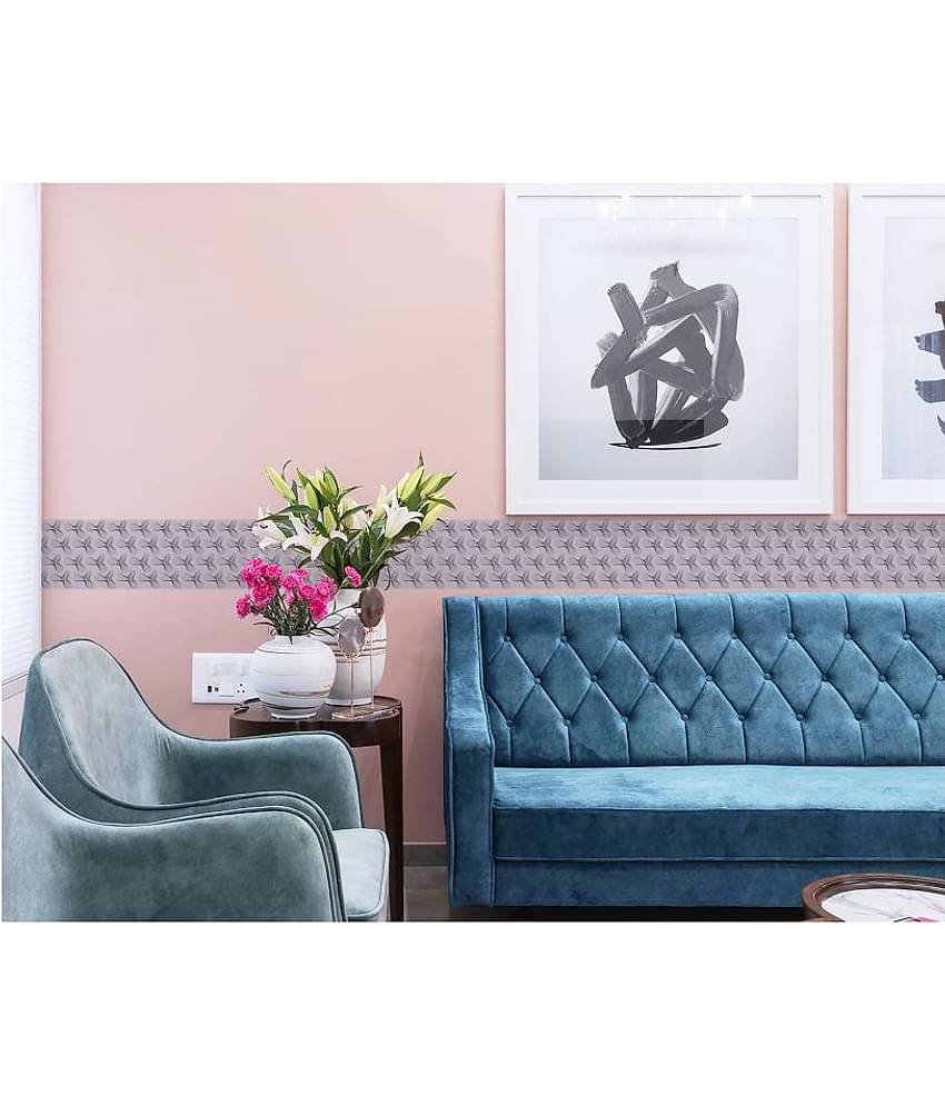 WallDesign Boomerang Texture - 8 cm W x 305 cm L Abstract Sticker ( 305 x 8 cms )