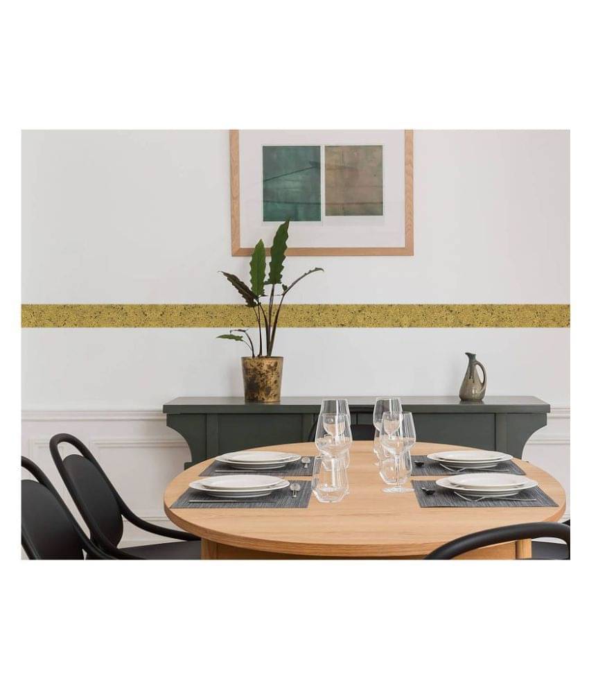     			WallDesign Colourful Chips Yellow Rustic - 8 cm W x 488 cm L Abstract Sticker ( 488 x 8 cms )