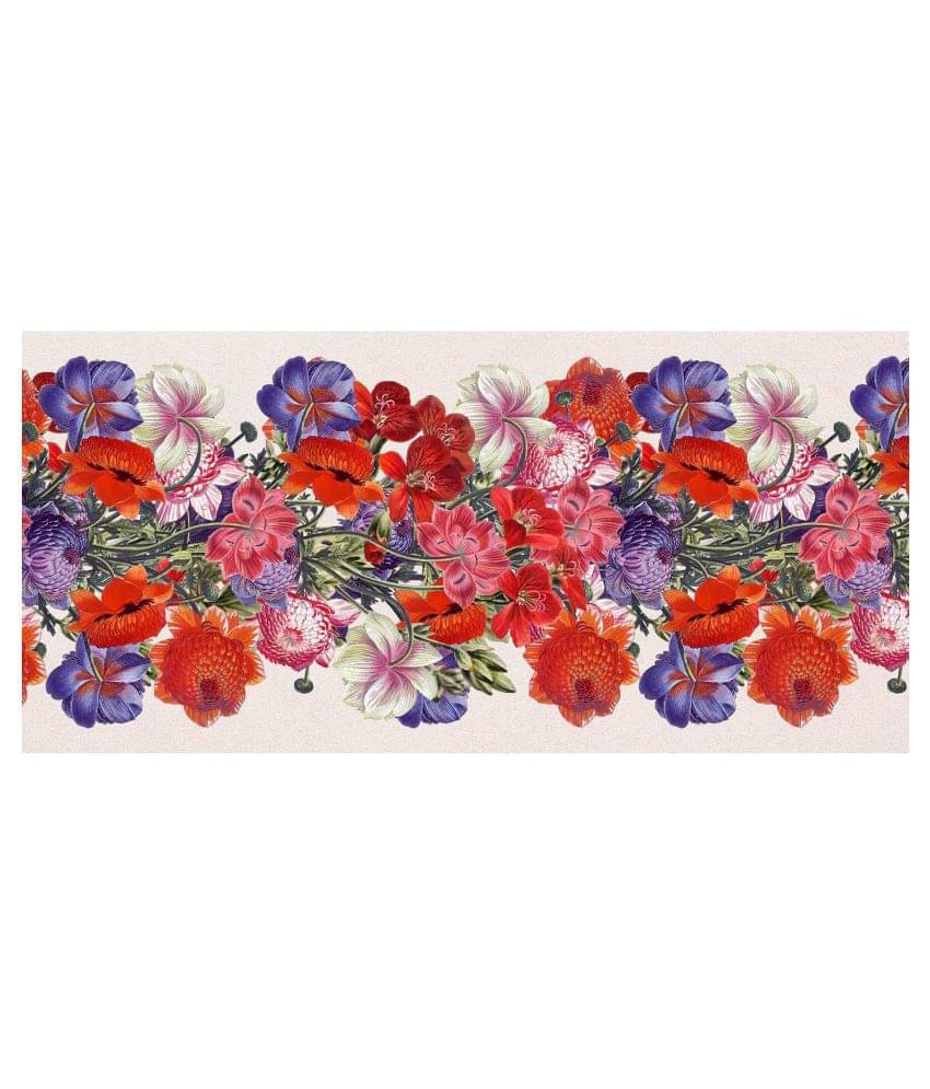     			WallDesign Multicolor Flower & Branches - 14 cm W x 305 cm L Floral Sticker ( 305 x 14 cms )
