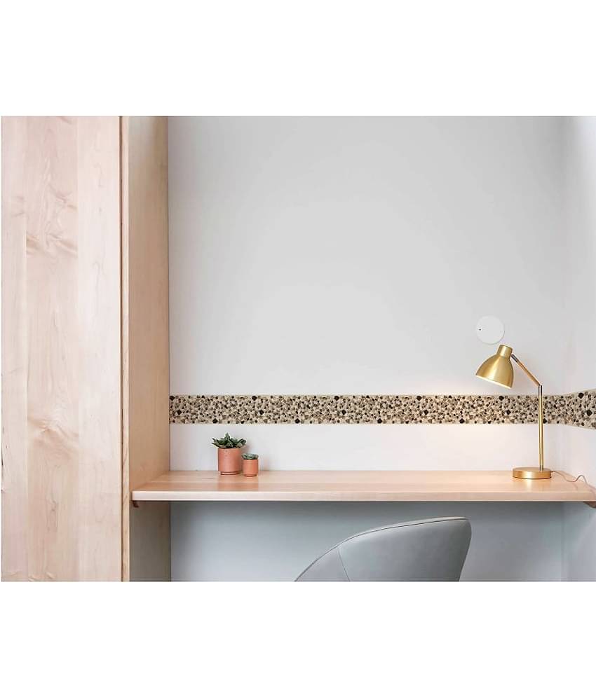 WallDesign Natural Stone Packed Tile - 8 cm W x 305 cm L Nature Sticker ( 305 x 8 cms )