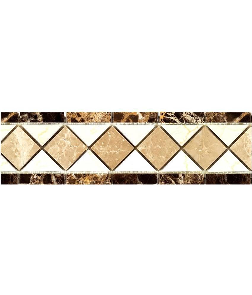 WallDesign Tile Art Marble Stone Diamond - 8 cm W x 610 cm L Nature Sticker ( 610 x 8 cms )
