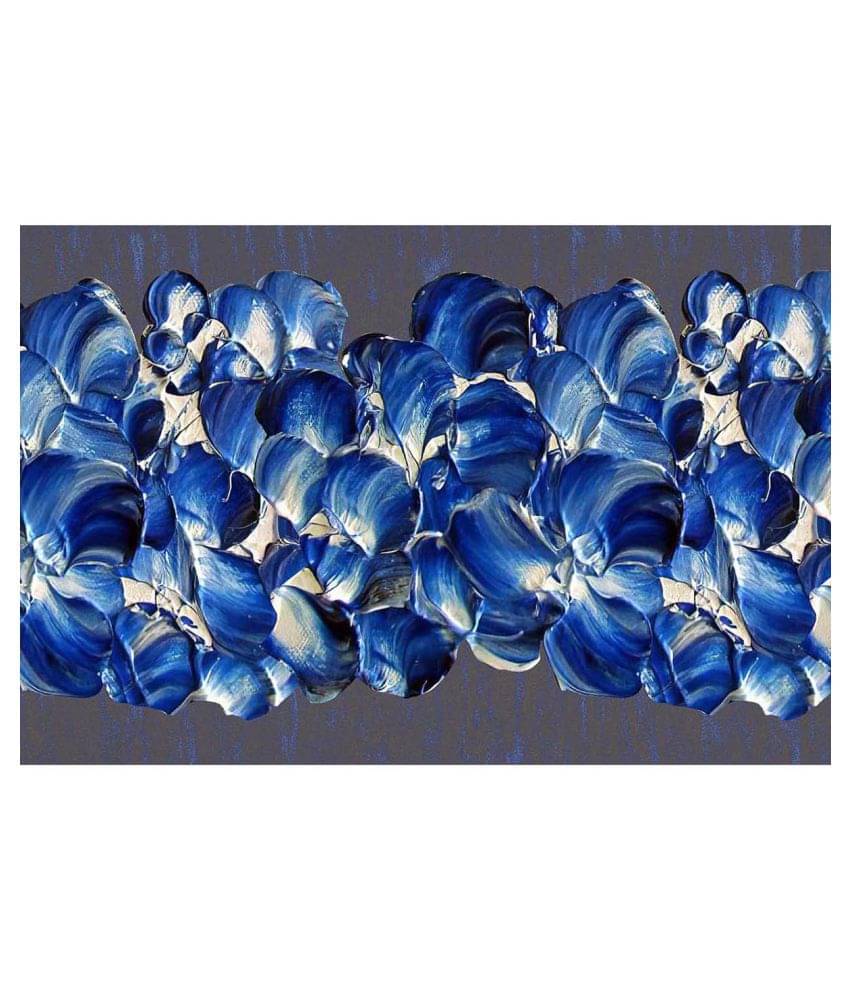     			WallDesign White Blue Bouquet - 14 cm W x 305 cm L Floral Sticker ( 305 x 14 cms )