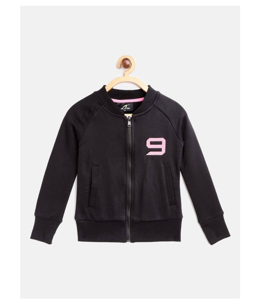 Alcis Girls 100% Cotton Sweatshirt ( Black )