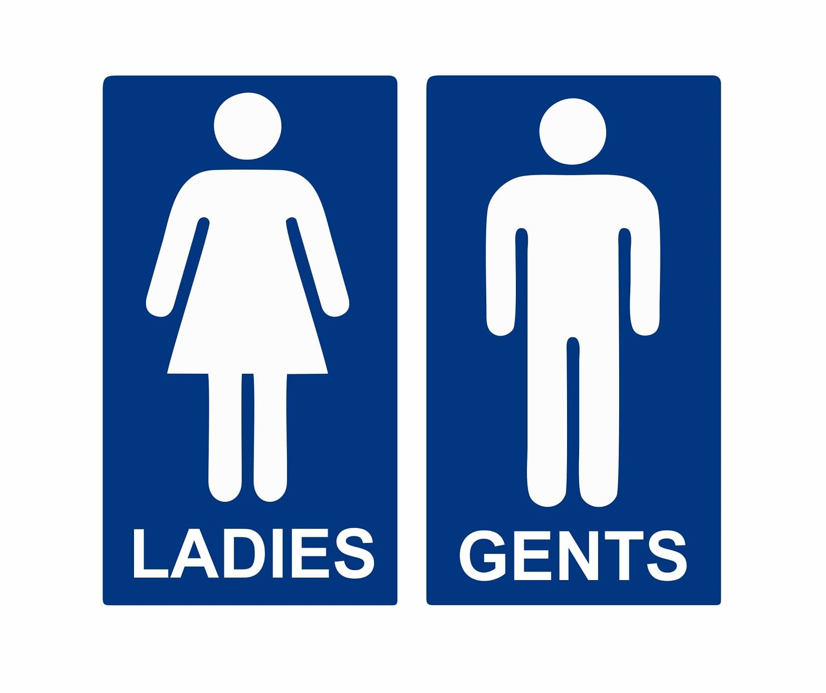     			Asmi Collection Self Adhesive Toilet Restroom Sign Sticker ( 16 x 9 cms )