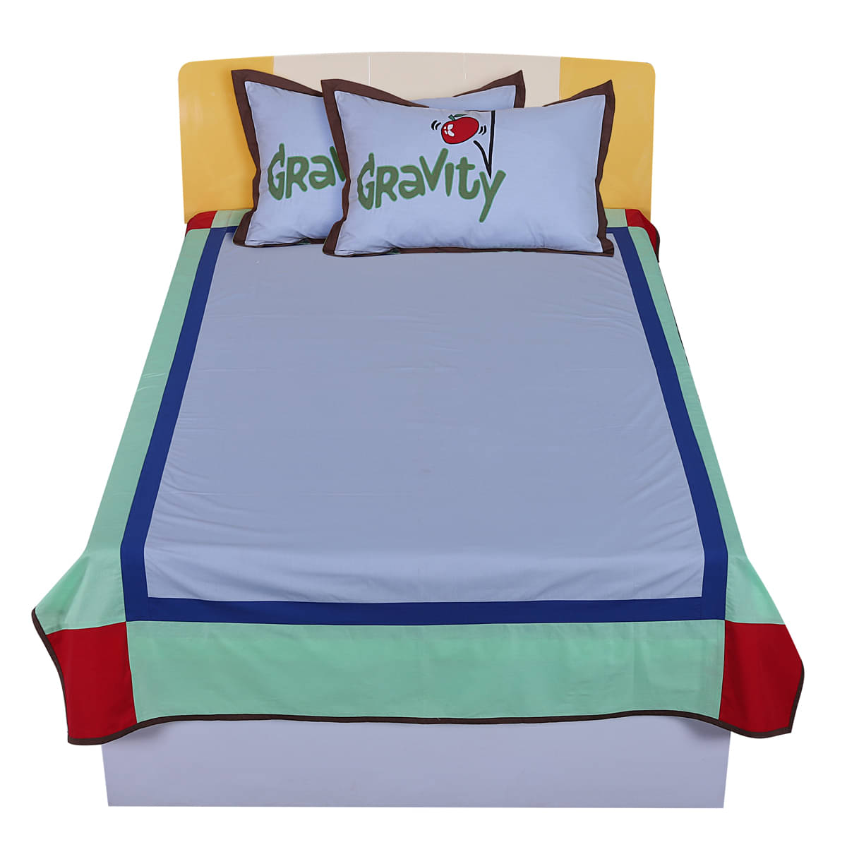     			Hugs'n'Rugs Single Cotton Blue Bedsheet with Two Pillow Cover (200 x 150 cm)