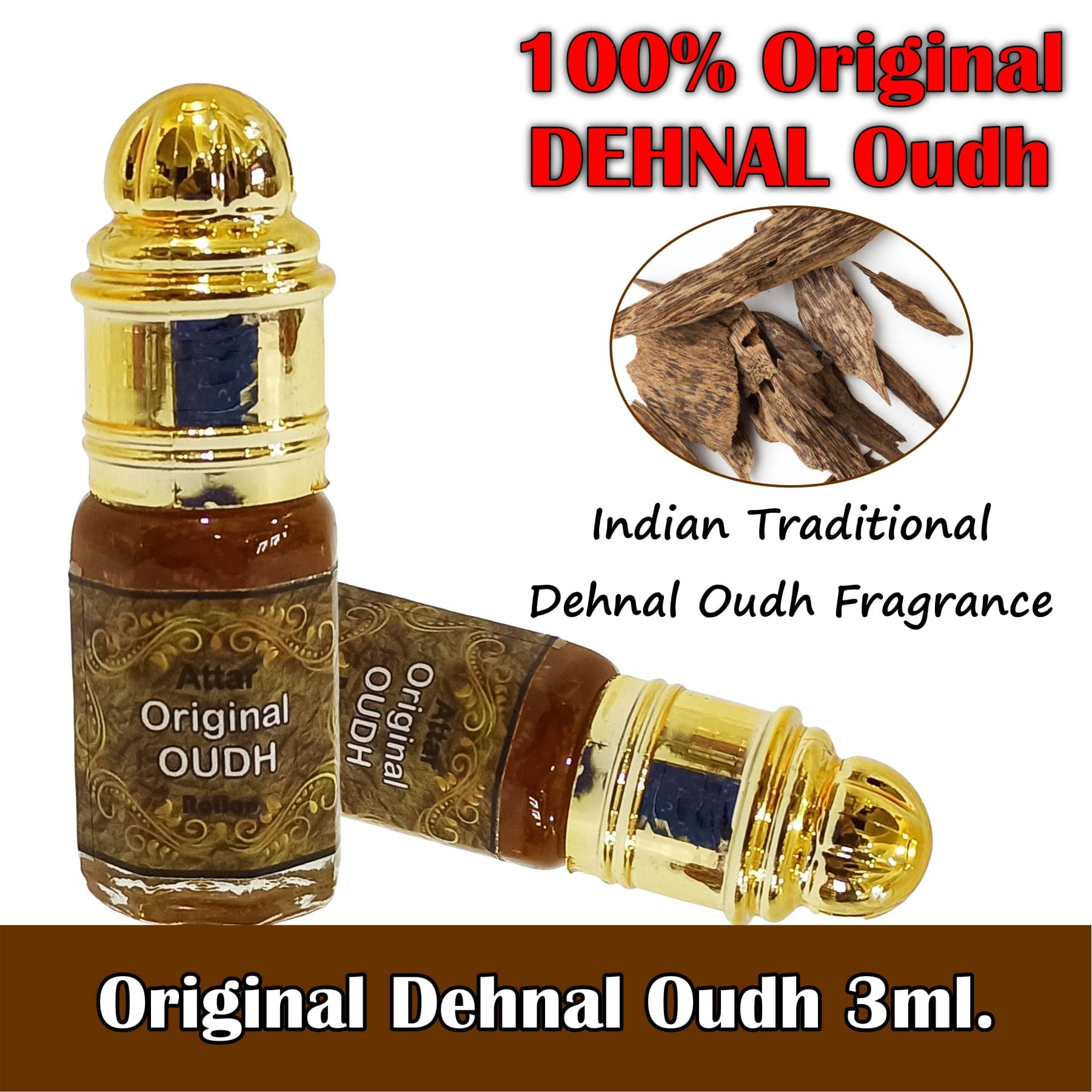     			INDRA SUGANDH BHANDAR - Original Dehnal Oudh Pure Agarwood Attar For Men & Women 3ml Pack Of 1