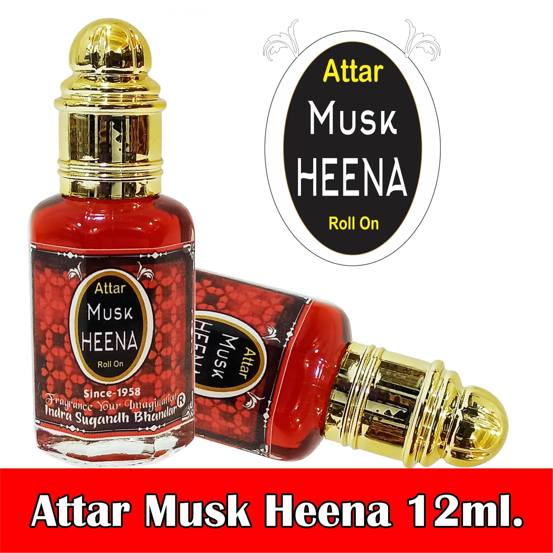     			INDRA SUGANDH BHANDAR - Mushk Heena Kannauji Deg Hina Attar For Men & Women 12ml Pack Of 1