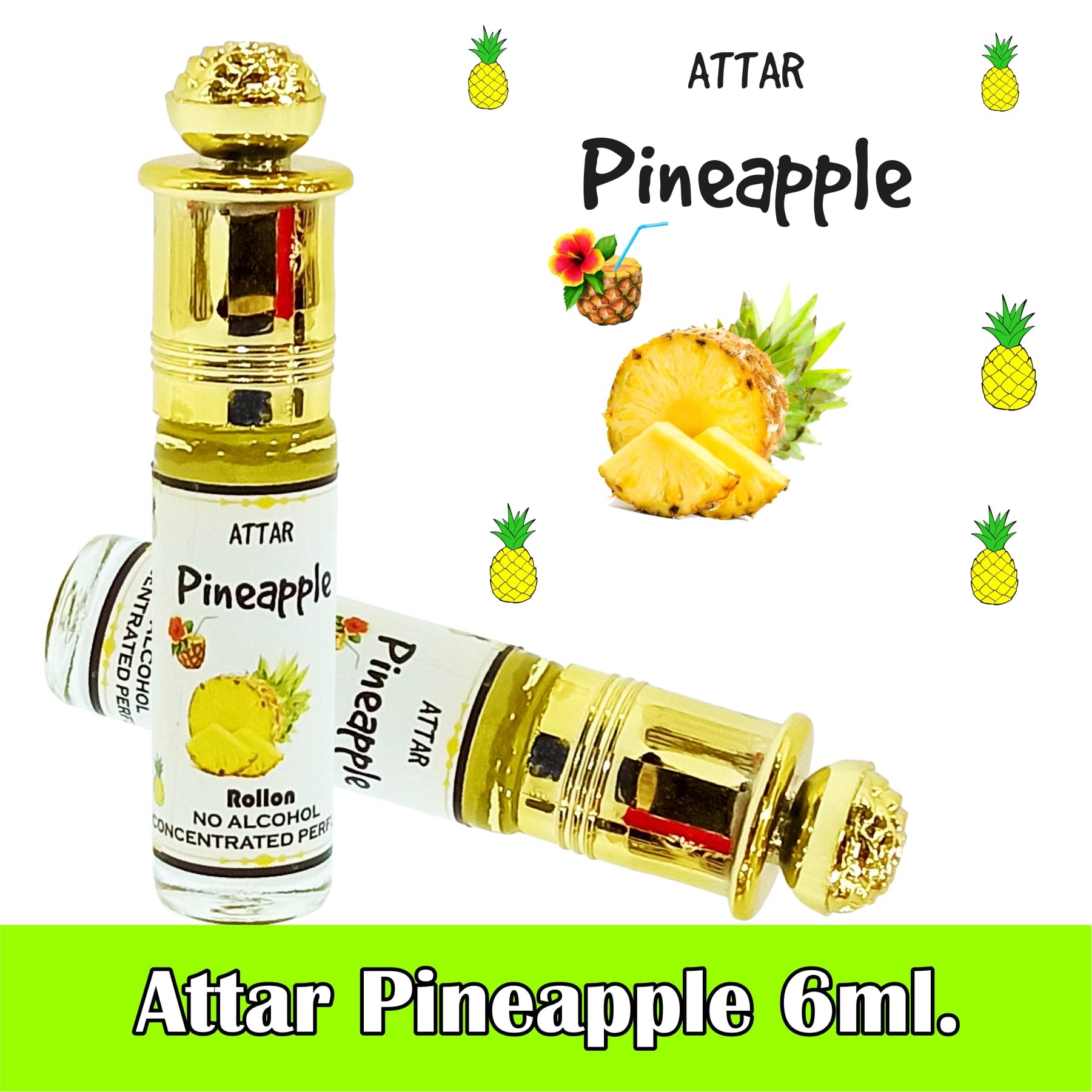 INDRA SUGANDH BHANDAR Attar Fruity Collection - Pineapple 6ml Rollon Pack INDRA SUGANDH BHANDAR Attar Fruity Collection - Pineapple 6ml Rollon Pack