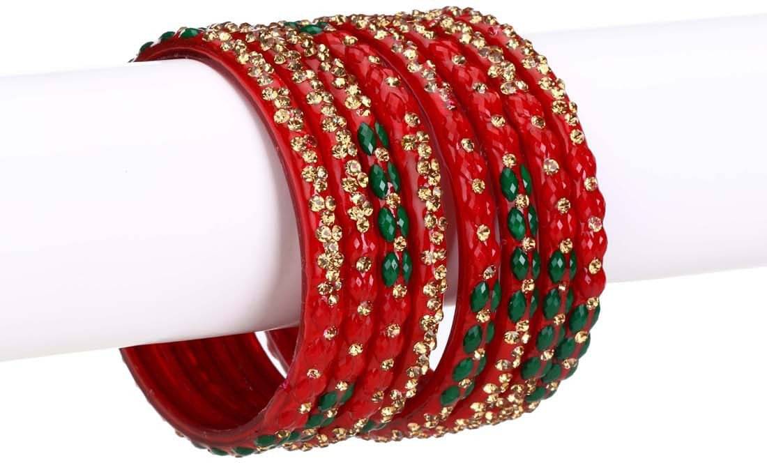 Somil - Red Bangle Set (Pack of 1) Somil - Red Bangle Set (Pack of 1)
