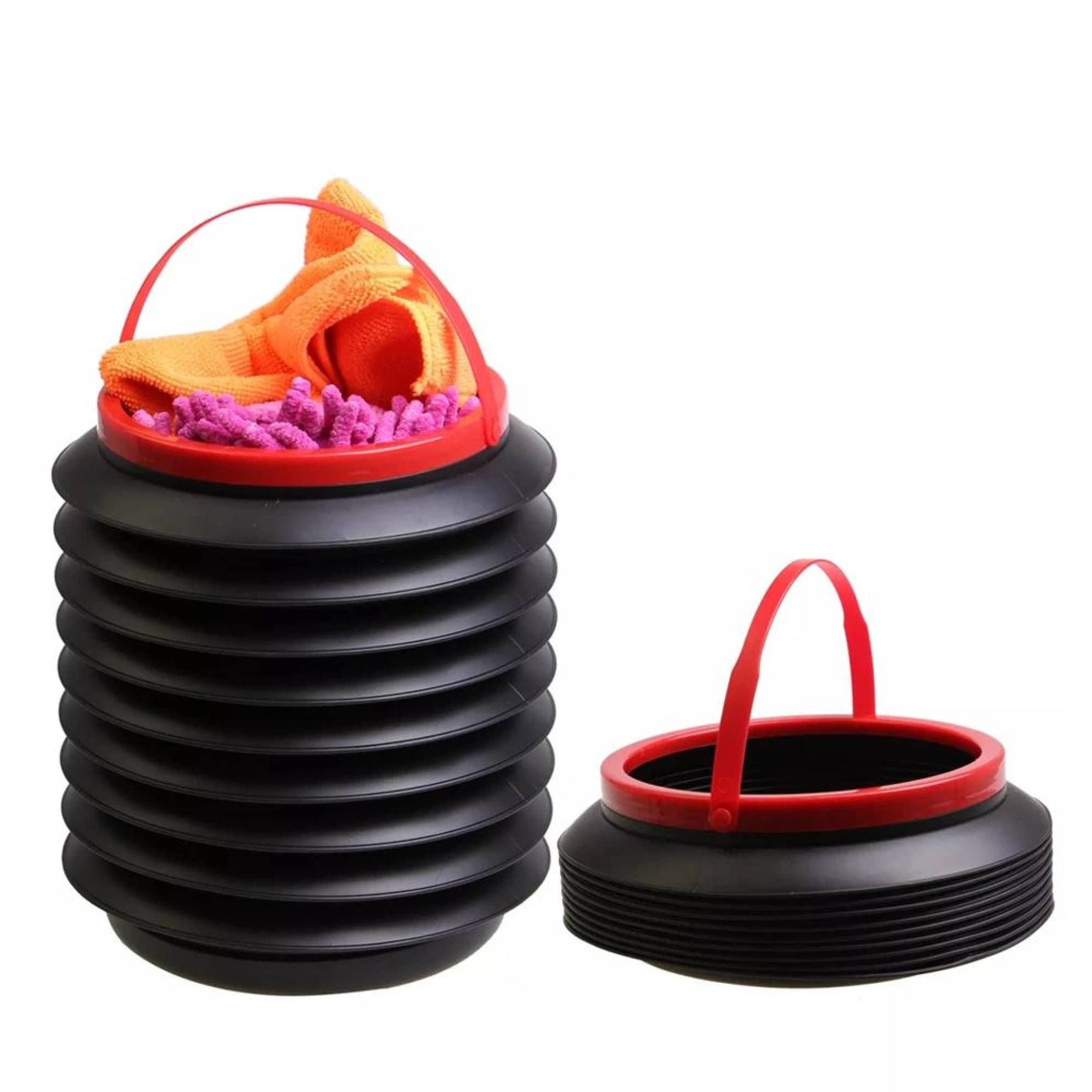     			4L Foldable Car Trash Can Storage Organiser Dustbin Garbage Storage Rubbish Organizer with Adjustable Hanging Strap for Car, Van, SUV, Truck (Black, 1pc)