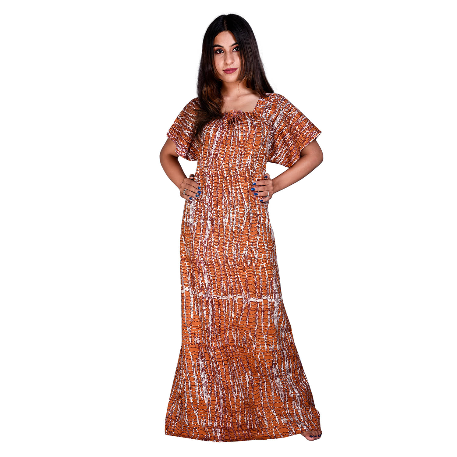 Apratim Cotton Nighty & Night Gowns - Tan Single - Nightwear & Loungewear | Buy online on ZillyBuy