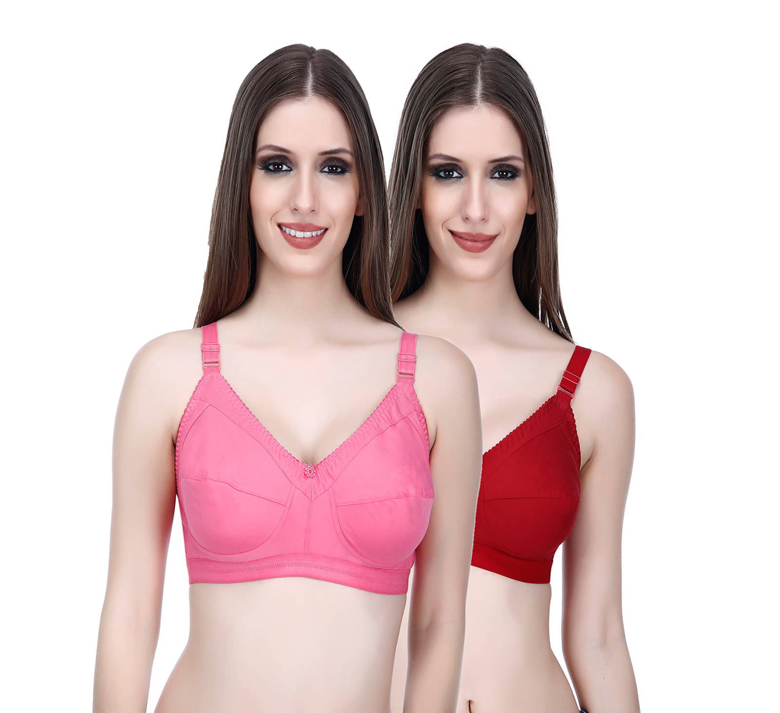     			Elina Pack of 2 Cotton Non Padded Women's Everyday Bra ( Multi Color )