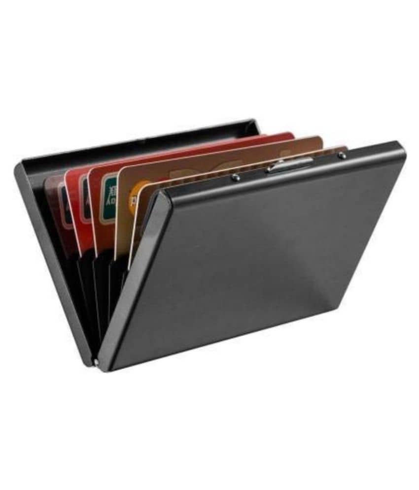 FSN-High Quality Stainless Steel  Black ATM Card Holder - Handbags | Buy online on ZillyBuy