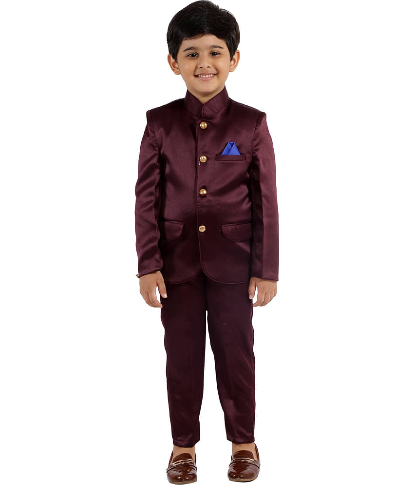 Fourfolds Boys Polyester Waistcoat ( Pack of 1 , Black )