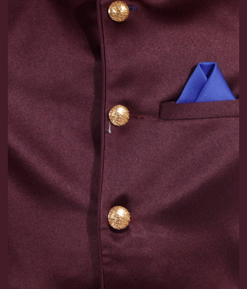 Fourfolds Boys Polyester Waistcoat ( Pack of 1 , Black )