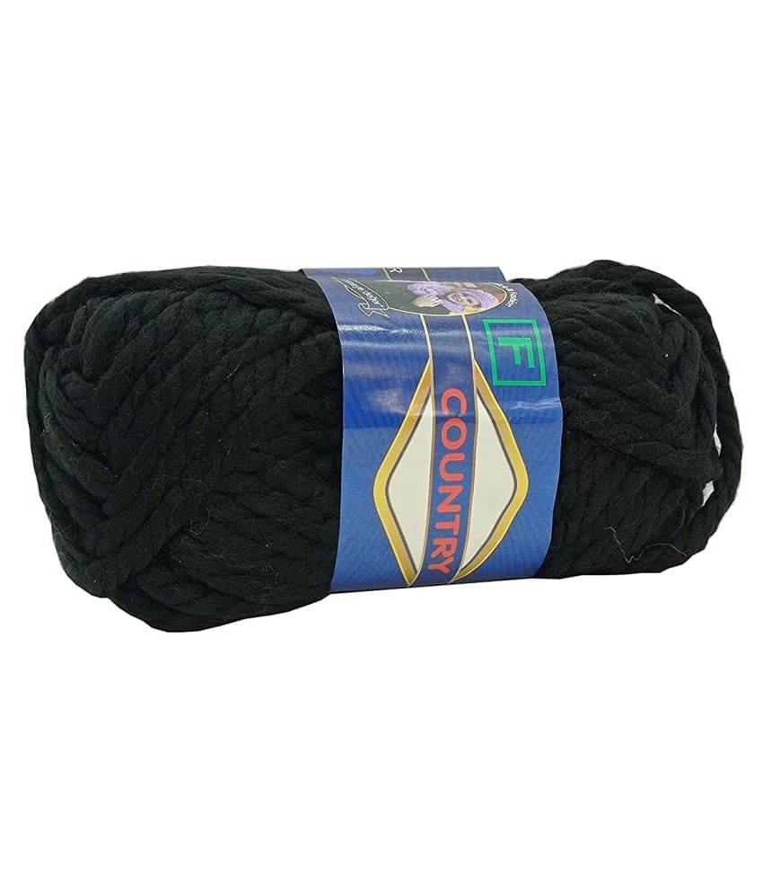     			PRANSUNITA Super Soft Spaghetti Thick Chunky Wool Yarn for Knitting and Crochet Project, - 150 GMS – Color -Black