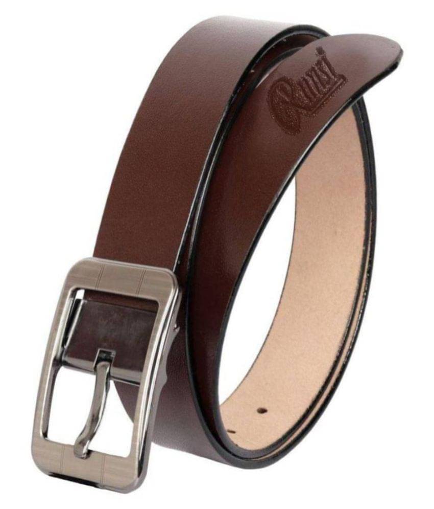     			Runsi Brown Leather Casual Belt