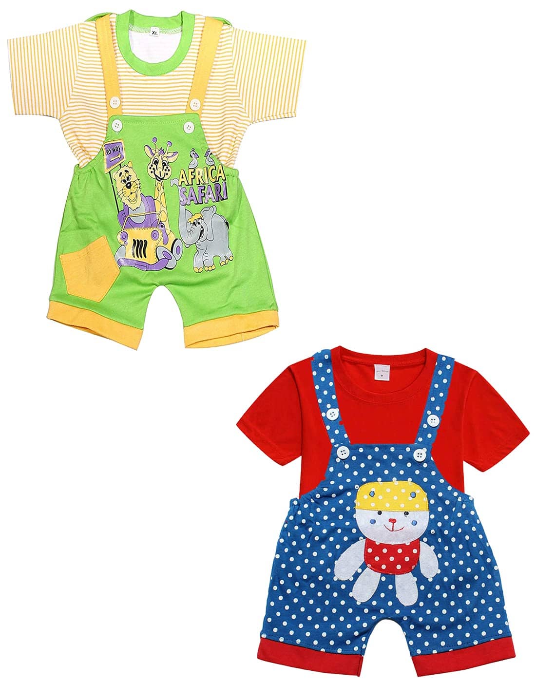 Babeezworld Pack of 2 Baby Girls 100% Cotton ( Multicolor )