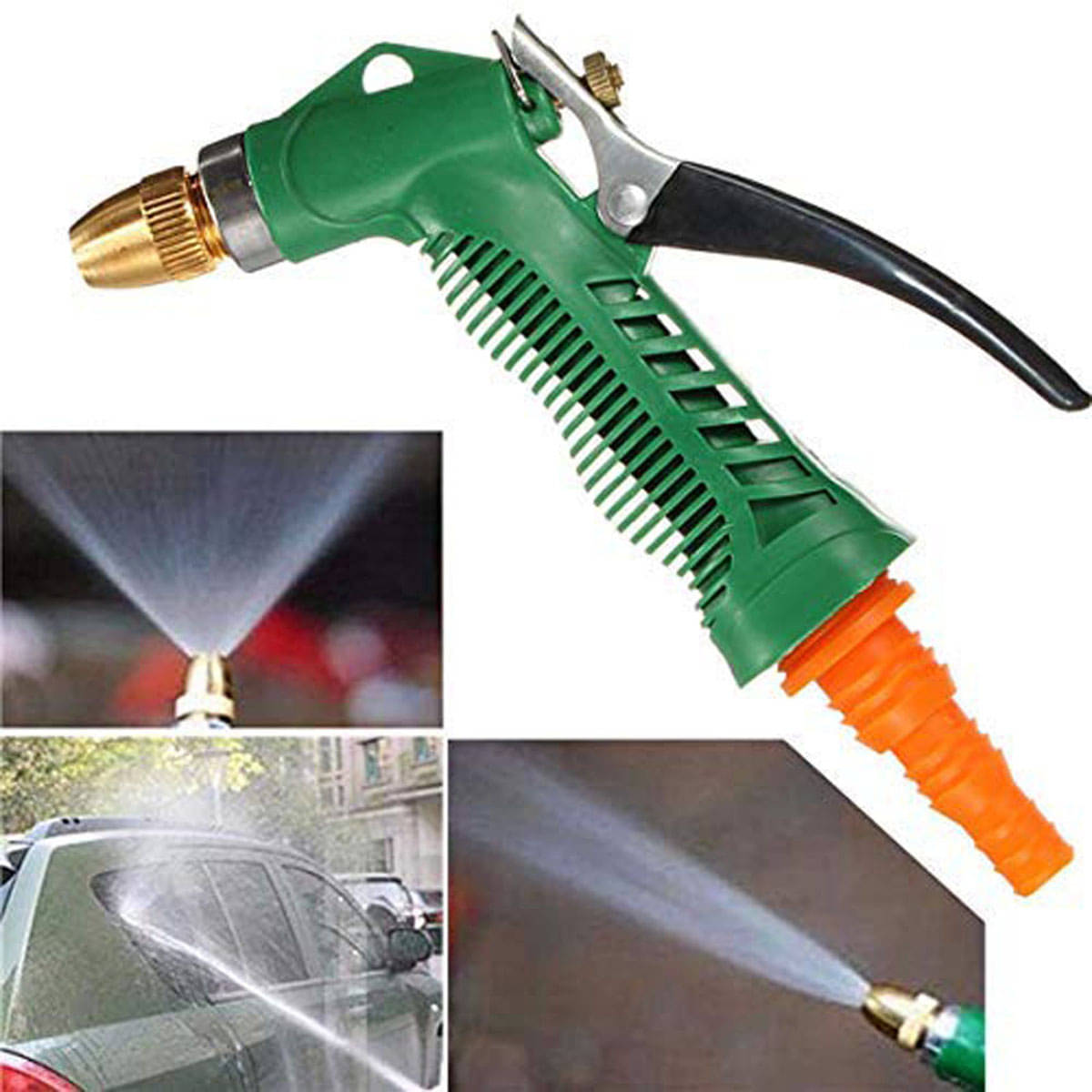 Holyratna Water spray gun nozzle for gardening high pressure water sprayer with trigger spray gun garden washing car bike sprayer for flower plants and lawn Holyratna Water spray gun nozzle for gardening high pressure water sprayer with trigger spray gun garden washing car bike sprayer for flower plants and lawn