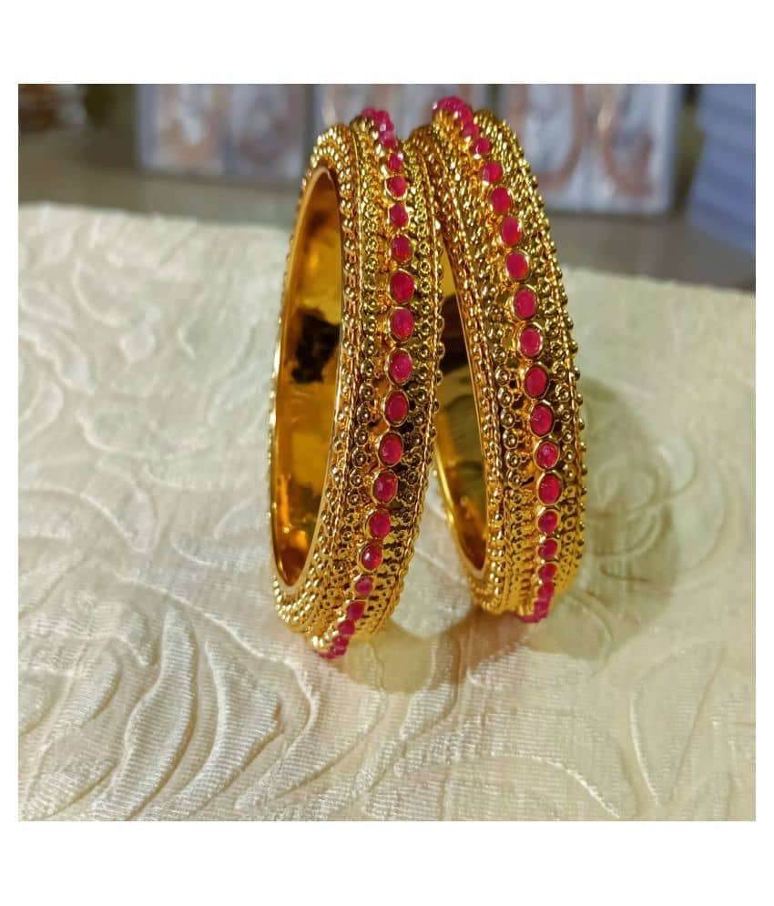 KHETLAZEE® GOLD PLATED ANTIQUE DESIGN BANGLE SET FOR WOMEN AND GIRLS - Bangles & Bracelets | Buy online on ZillyBuy