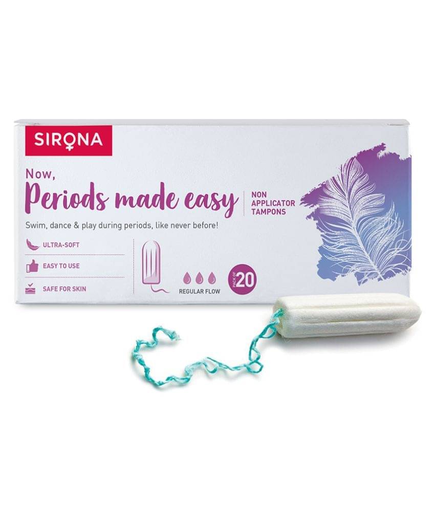 Sirona Period Made Easy Tampons - 20 Piece | For Medium & Regular Flow | Biodegradable Tampons | FDA Approved Sirona Period Made Easy Tampons - 20 Piece | For Medium & Regular Flow | Biodegradable Tampons | FDA Approved