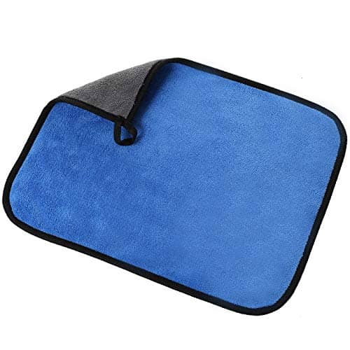INGENS Microfiber Cloth for Car Cleaning and Detailing, Dual Sided, Extra Thick Plush Microfiber Towel Lint-Free(Pack of 1), Blue 650 GSM, 40cm x 40cm …
