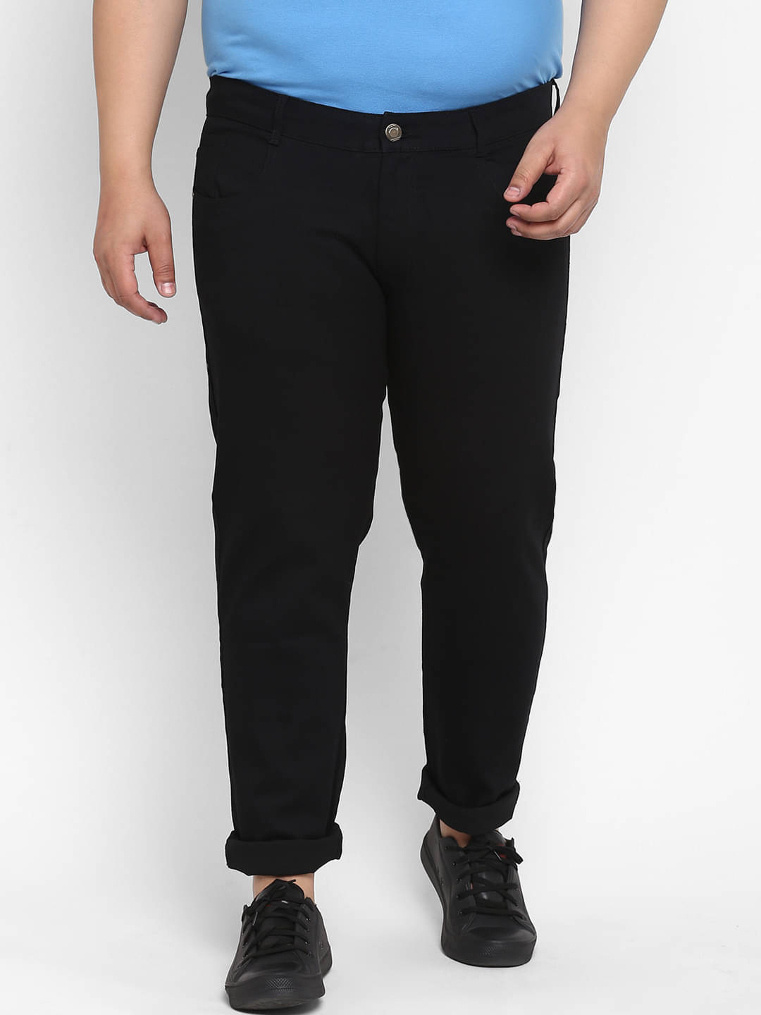 Urbano Plus - Black Cotton Blend Regular Fit Men's Jeans ( Pack of 1 ) Urbano Plus - Black Cotton Blend Regular Fit Men's Jeans ( Pack of 1 )