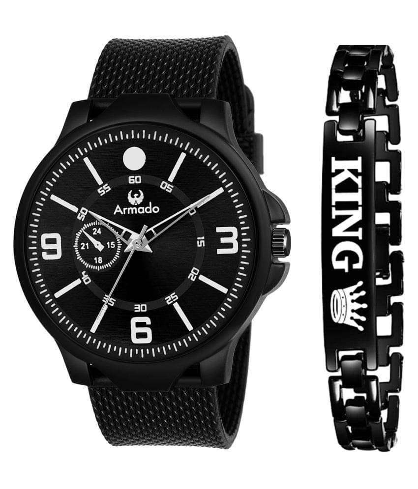     			Armado 1514-BLACK-BAND Rubber Analog Men's Watch
