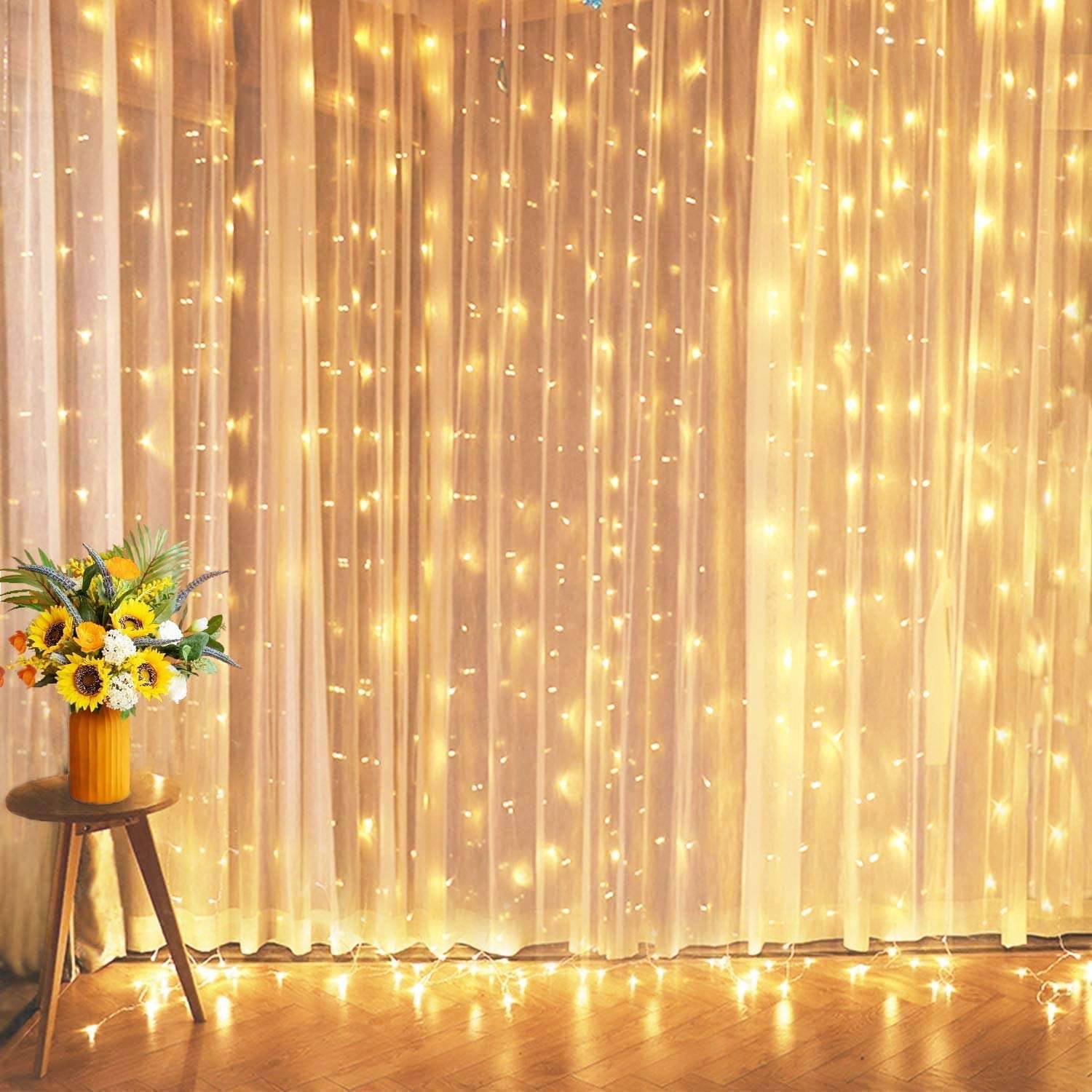 MIRADH 10x10 Feet 240 Led 8 Mode Curtain String Lights MIRADH 10x10 Feet 240 Led 8 Mode Curtain String Lights