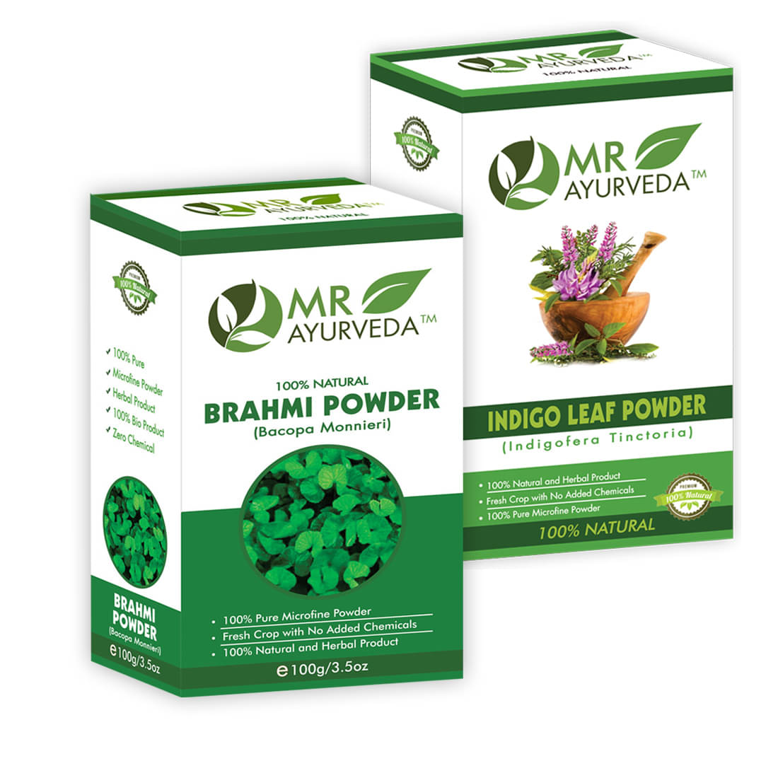 MR Ayurveda 100% Pure Brahmi Powder and Indigo Powder Hair Scalp Treatment 200 g Pack of 2 MR Ayurveda 100% Pure Brahmi Powder and Indigo Powder Hair Scalp Treatment 200 g Pack of 2