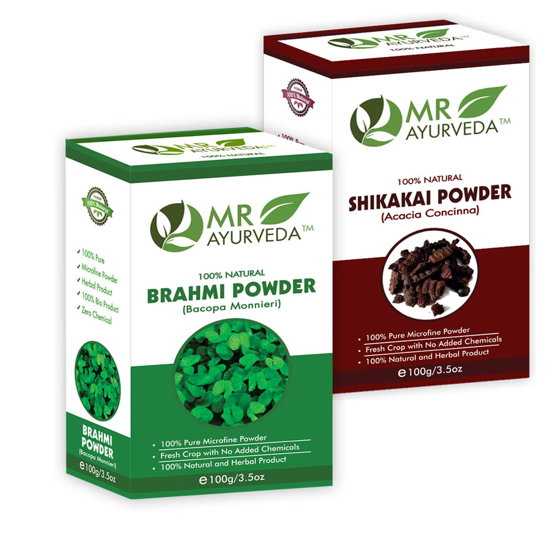     			MR Ayurveda 100% Pure Brahmi  Powder and Shikakai Powder Hair Scalp Treatment 200 g Pack of 2