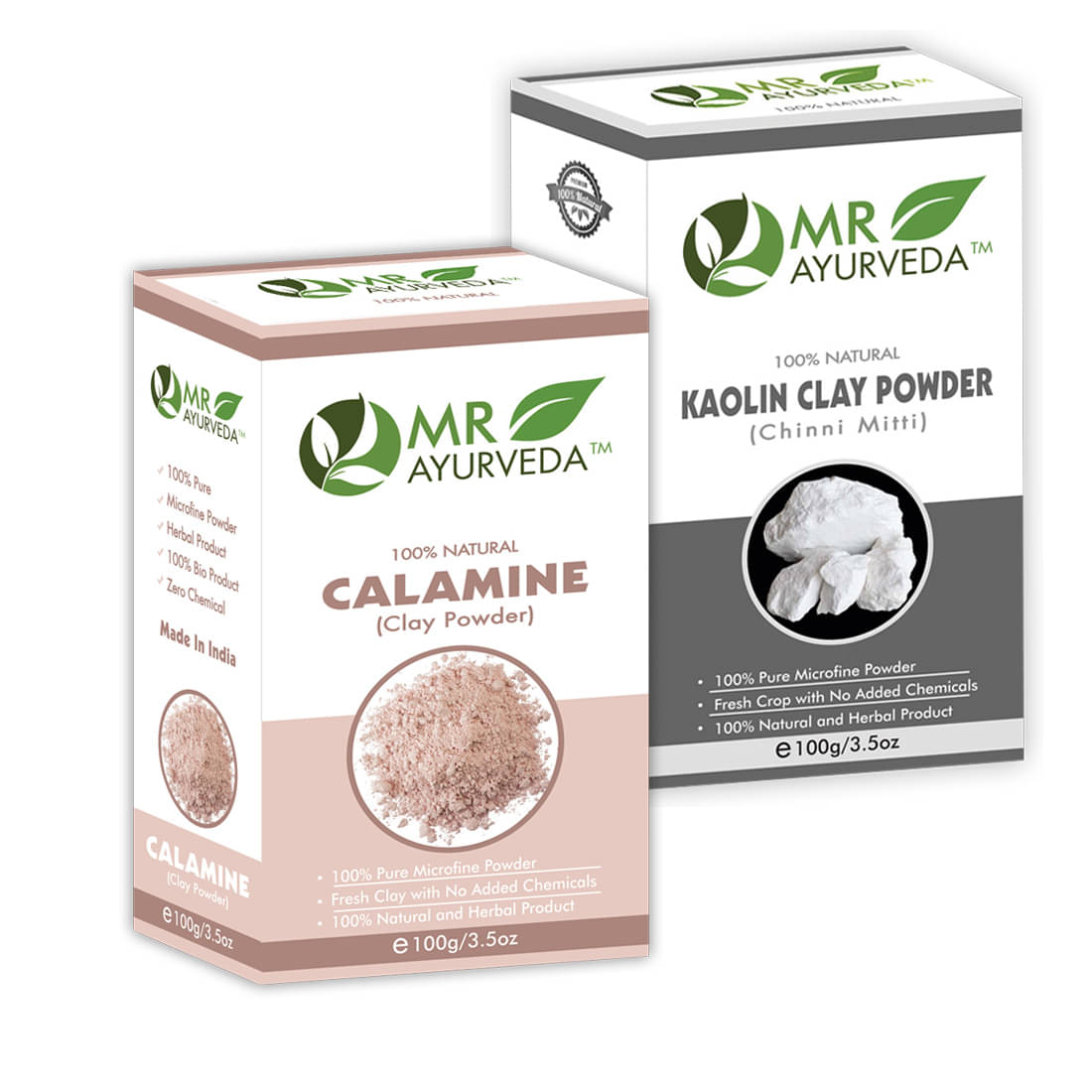     			MR Ayurveda Kaolin Clay Powder & Calamine Powder Face Pack Masks 200 gm Pack of 2