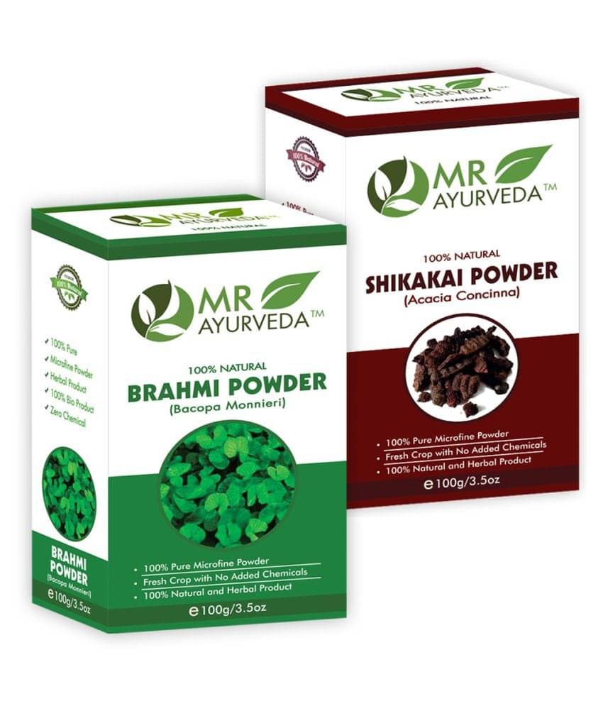 MR Ayurveda Shikakai Powder & Brahmi Powder Hair Scalp Treatment 200 g Pack of 2     			MR Ayurveda Shikakai Powder & Brahmi Powder Hair Scalp Treatment 200 g Pack of 2