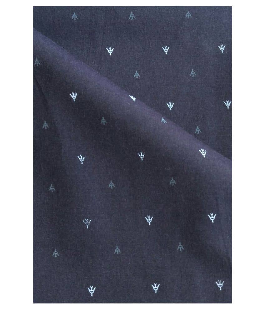 Makhanchor Blue 100 Percent Cotton Unstitched Shirt pc Single - Unstitched Fabrics | Buy online on ZillyBuy