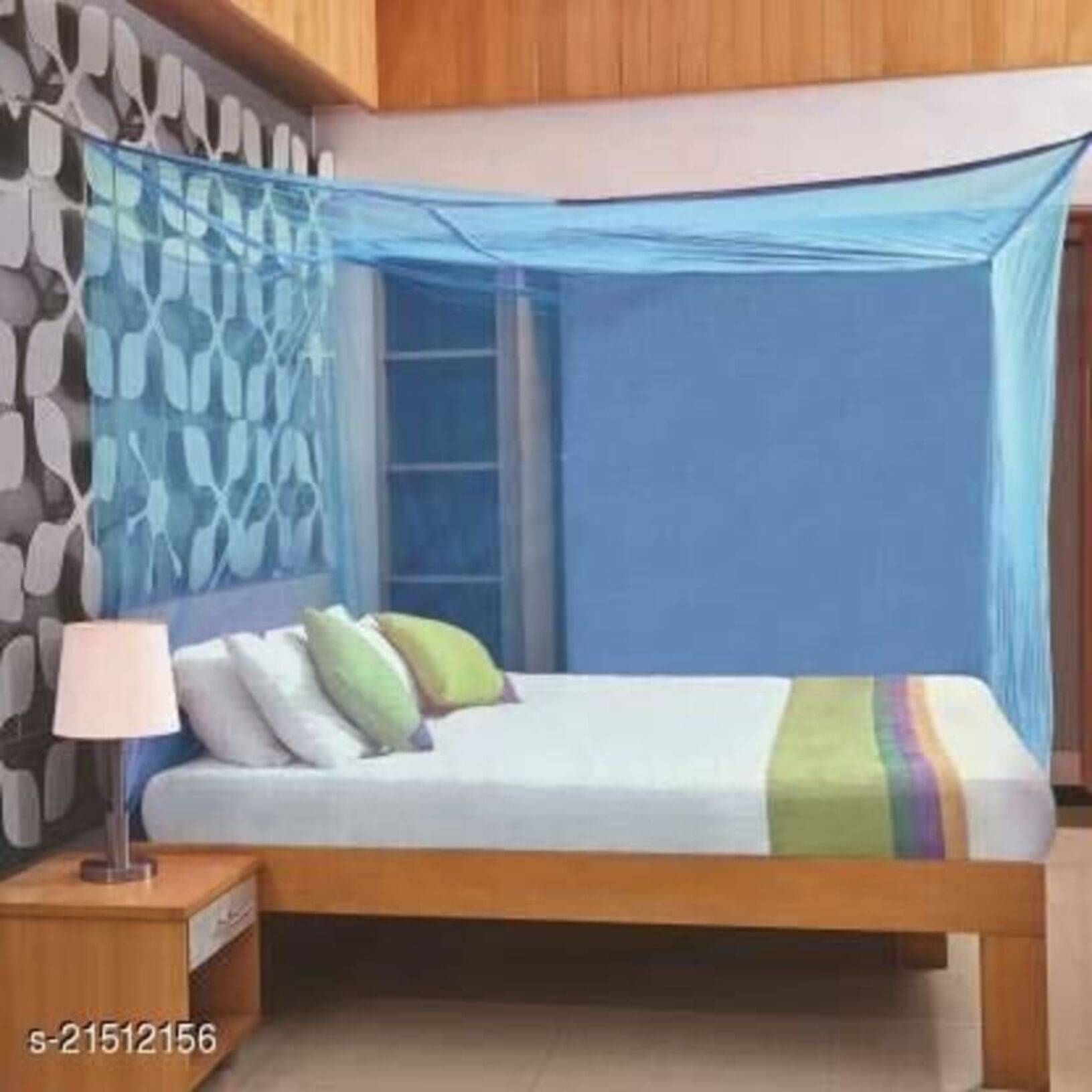     			NISSI King Blue Plain Mosquito Net, Machardani