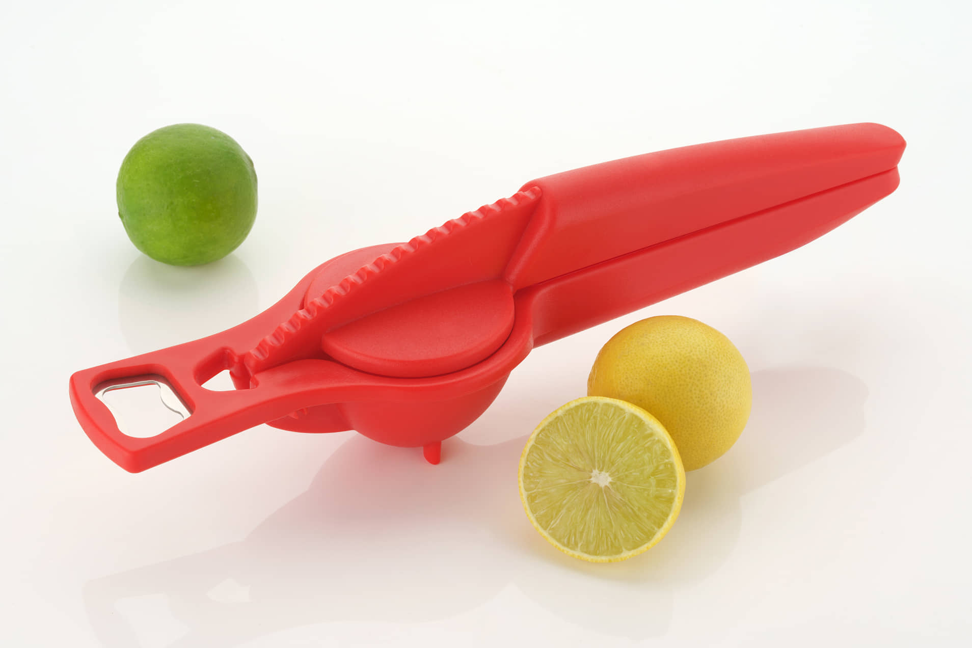 OFFYX Plastic Hand Juicer Plastic Hand Lemon Squeezer with Bottle Opener,2 in 1 Lemon Squeezer(Opener + Squeezer)