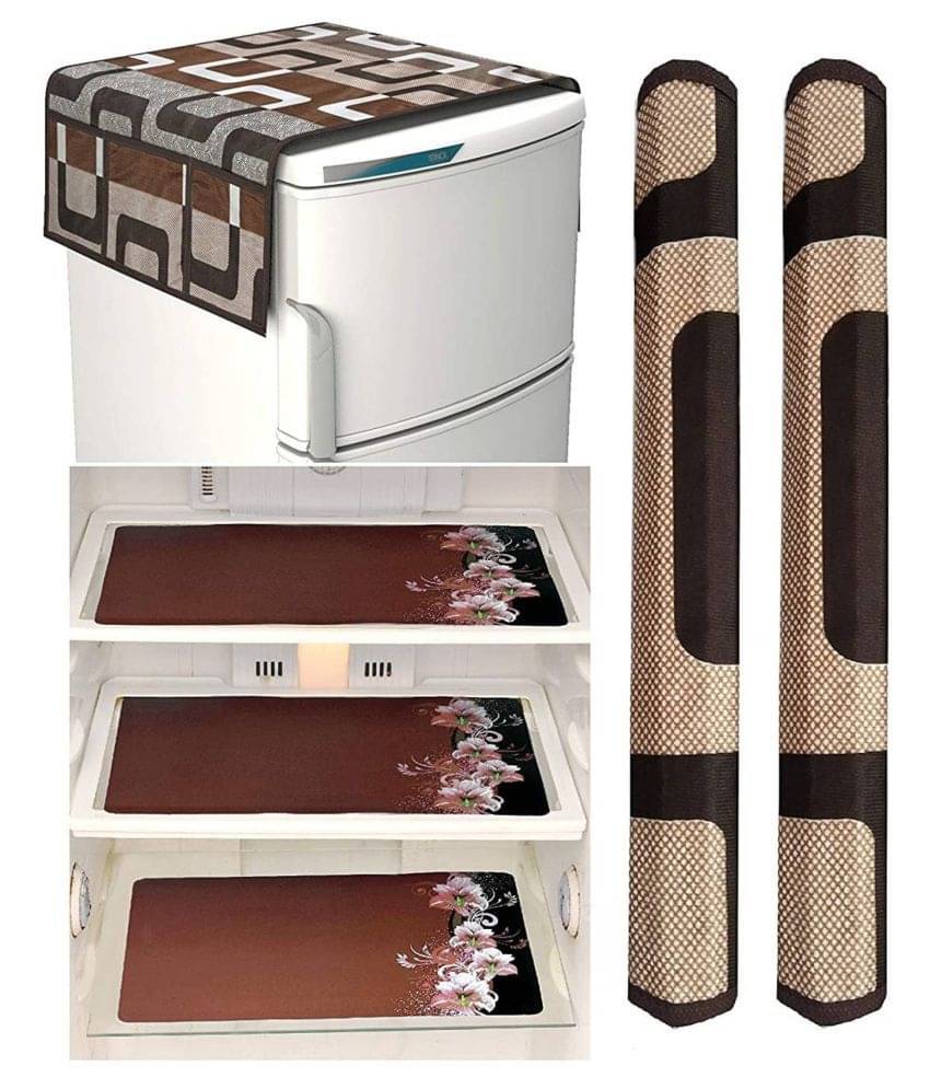     			Shaphio Set of 6 Jute Brown Fridge Top Cover