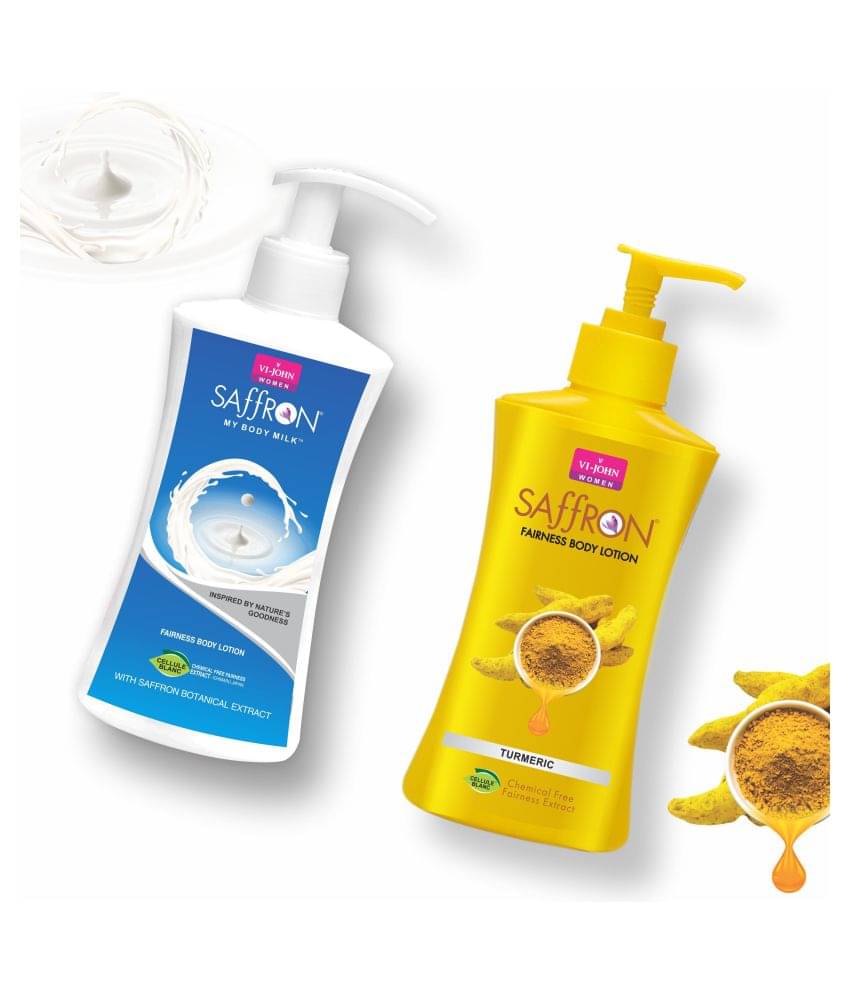    			VI-JOHN Saffron Fairness Body Lotion Turmeric 250ml Pack of 2