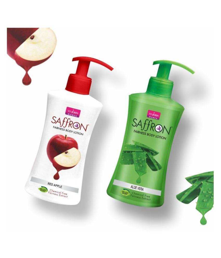 VI-JOHN Saffron Fairness Body Lotion Rose ,Aloevera 250ml Pack of 2 VI-JOHN Saffron Fairness Body Lotion Rose ,Aloevera 250ml Pack of 2