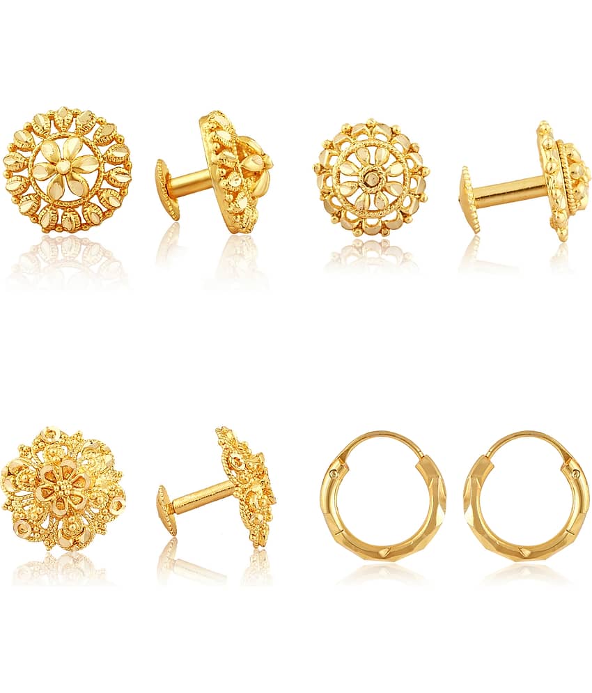 Vighnaharta Allure Graceful Alloy Gold Plated Stud Earring Combo set For Women and Girls ( Pack of- 4 Pair Earrings)-VFJ1088-1094-1090-1316ERG - Earrings | Buy online on ZillyBuy