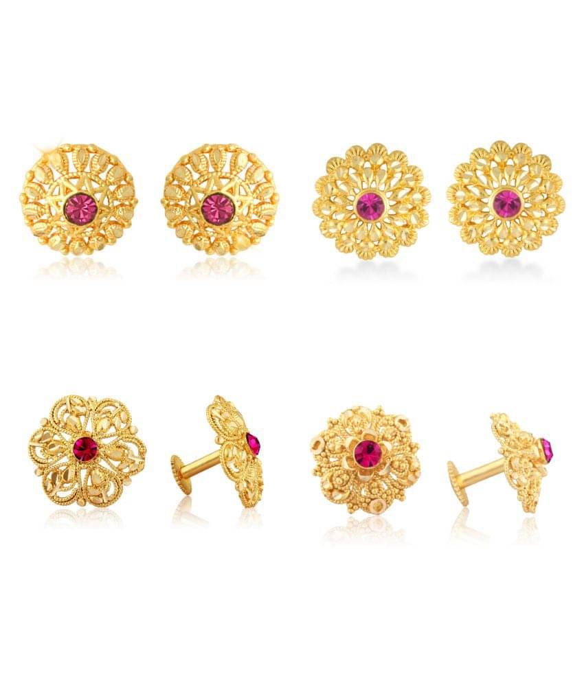 Vighnaharta Sizzling Charming Alloy Gold Plated Stud Earring Combo set For Women and Girls ( Pack of- 4 Pair Earrings)-VFJ1234-1192-1096-1098ERG Vighnaharta Sizzling Charming Alloy Gold Plated Stud Earring Combo set For Women and Girls ( Pack of- 4 Pair Earrings)-VFJ1234-1192-1096-1098ERG