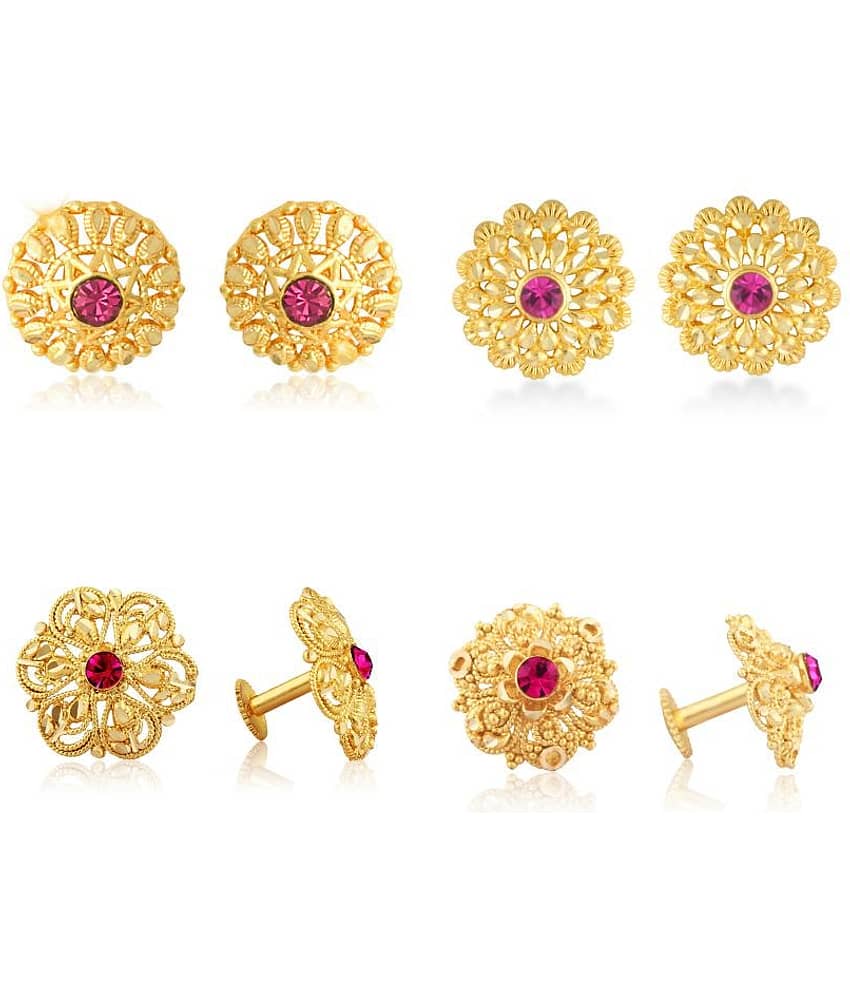 Vighnaharta Sizzling Charming Alloy Gold Plated Stud Earring Combo set For Women and Girls ( Pack of- 4 Pair Earrings)-VFJ1234-1192-1096-1098ERG - Earrings | Buy online on ZillyBuy